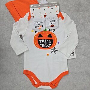 Baby Starters 6 mo "My 1st Trick or Treat" Halloween 3 pc Set Bodysuit Set NWT‎